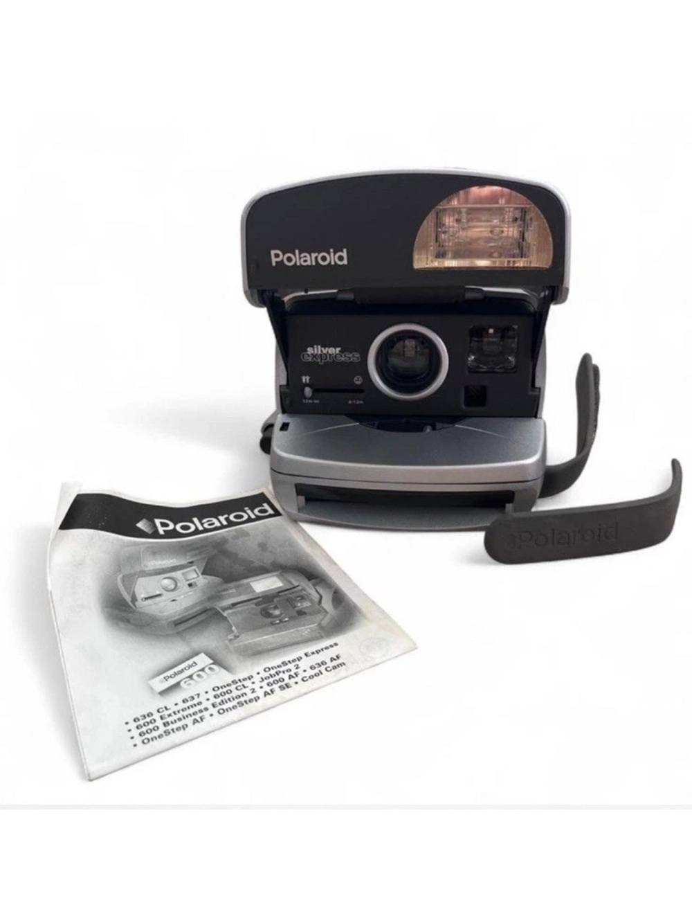 Polaroid 600 One Step Silver Express Camera Instant Film Manual Included Tested